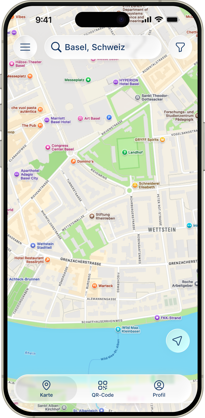 Redesigned map and navigation interface with improved clarity
