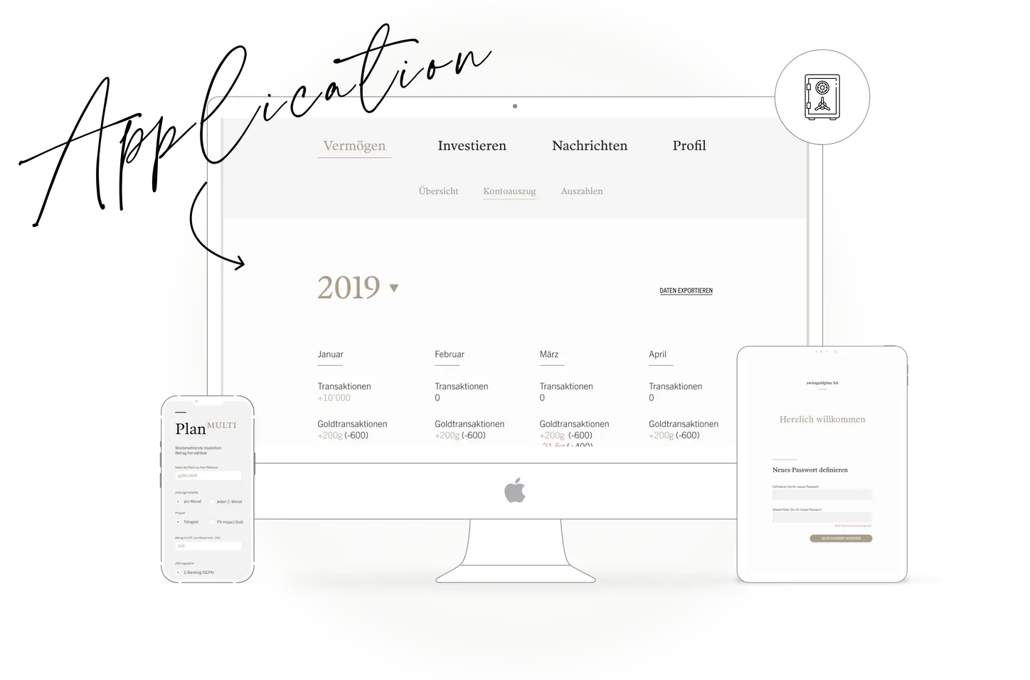 sample of the final UI design for Swiss Gold Plan